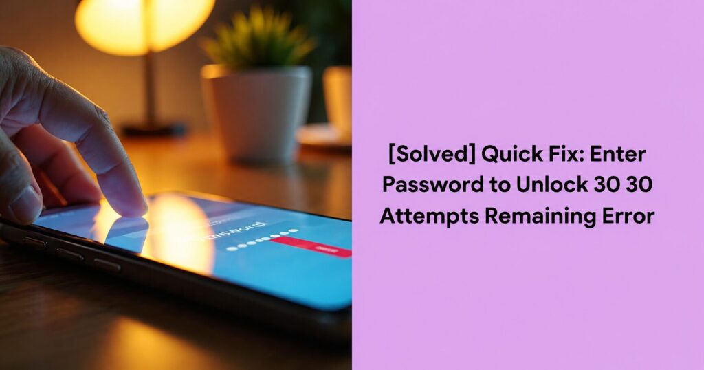 Enter Password to Unlock 30/30 Attempts Remaining