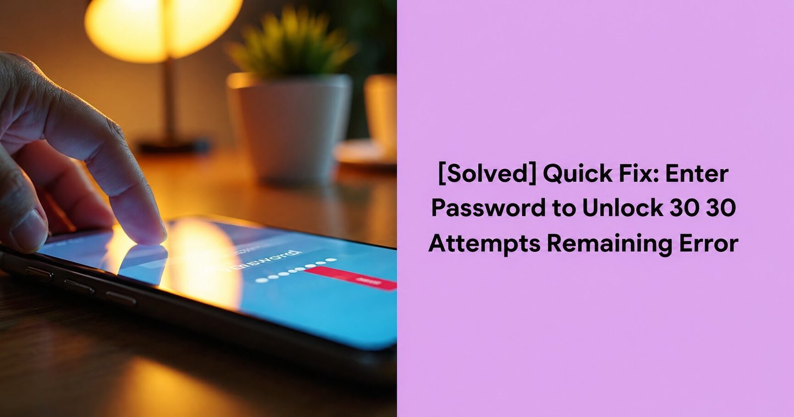 Enter Password To Unlock 30/30 Attempts Remaining Error