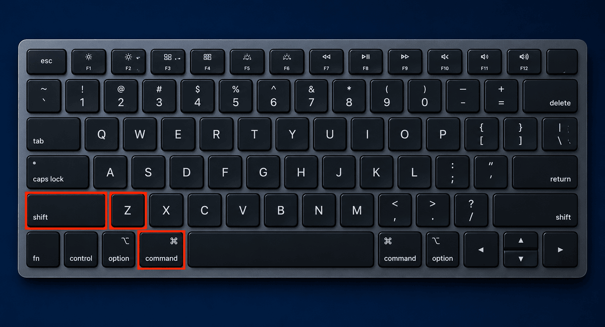 Redo Shortcut Key on MacBook